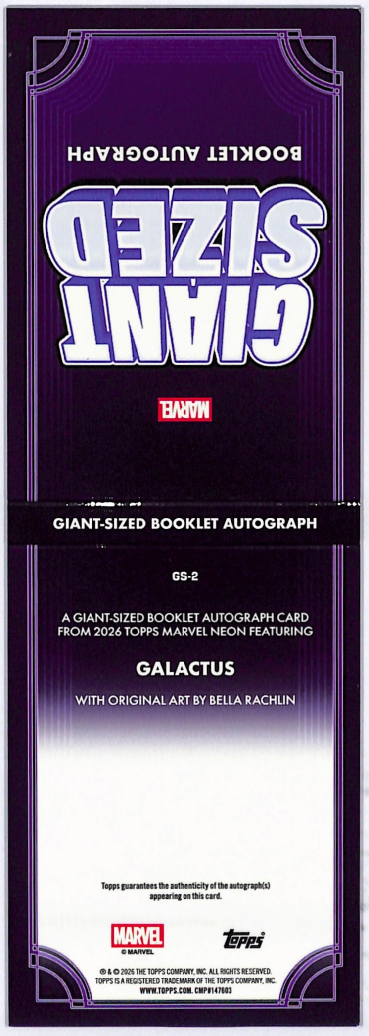 2026 Topps Neon Marvel Bella Rachlin - Galactus Giant-Sized Booklet ...