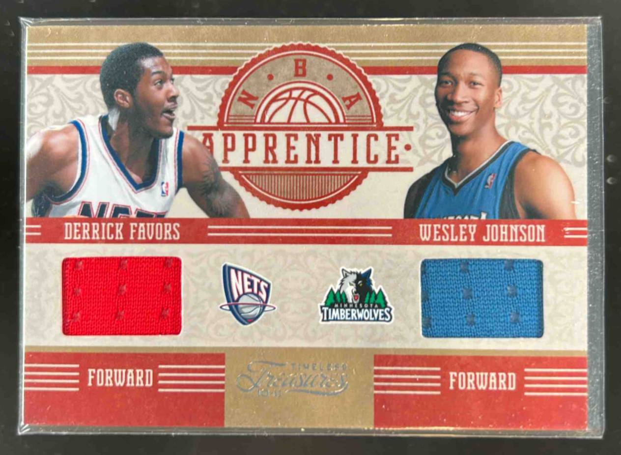 Card image for 2010-11 Panini Timeless Treasures Derrick Favors / Wes Johnson NBA Apprentice Materials Combos 51 /99 #4
