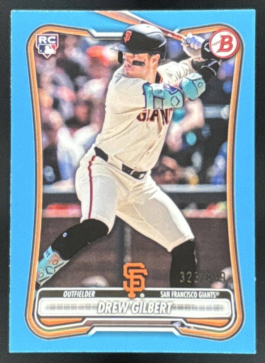 Card image for Drew Gilbert 2026 Bowman Sky Blue Border /499 San Francisco Giants
