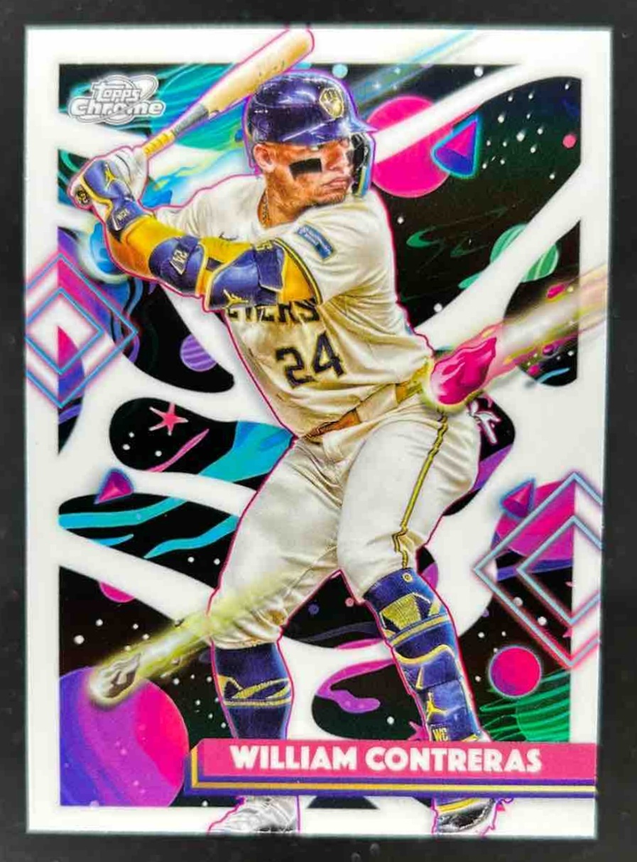 Card image for William Contreras 2025 Topps Cosmic Chrome White Hole Refractor