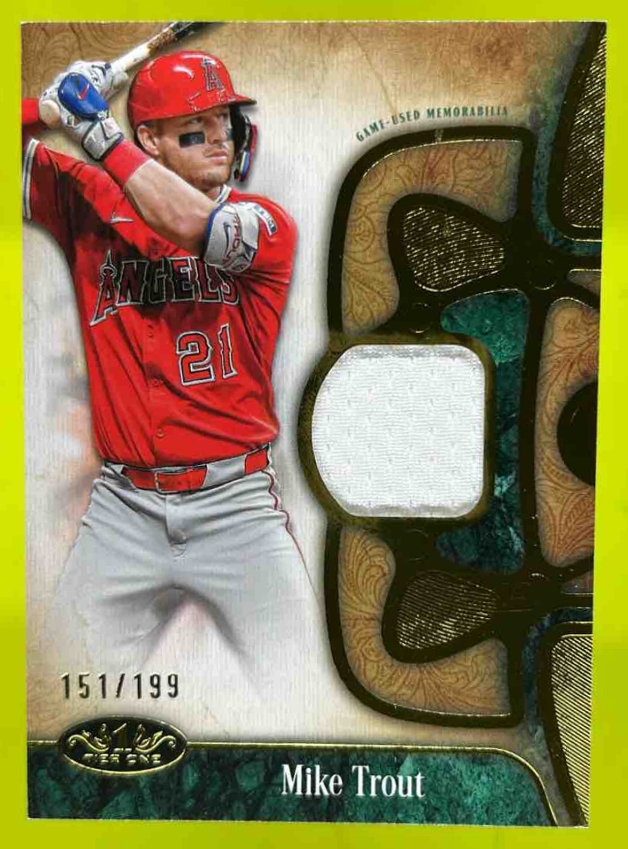 Card image for Mike Trout 2026 Topps Baseball Tier One Relic /199 MEM Los Angeles Angels