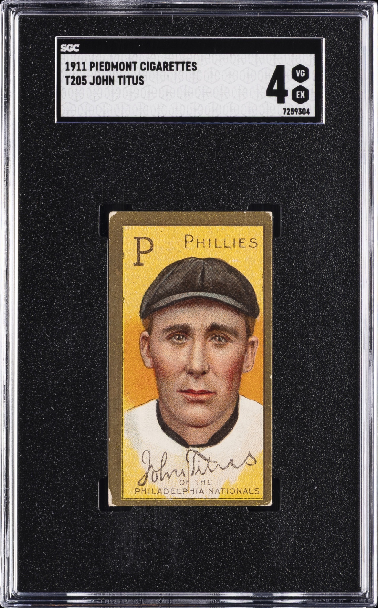 1911 T205 Gold Border Piedmont John Titus Phillies SGC 4
