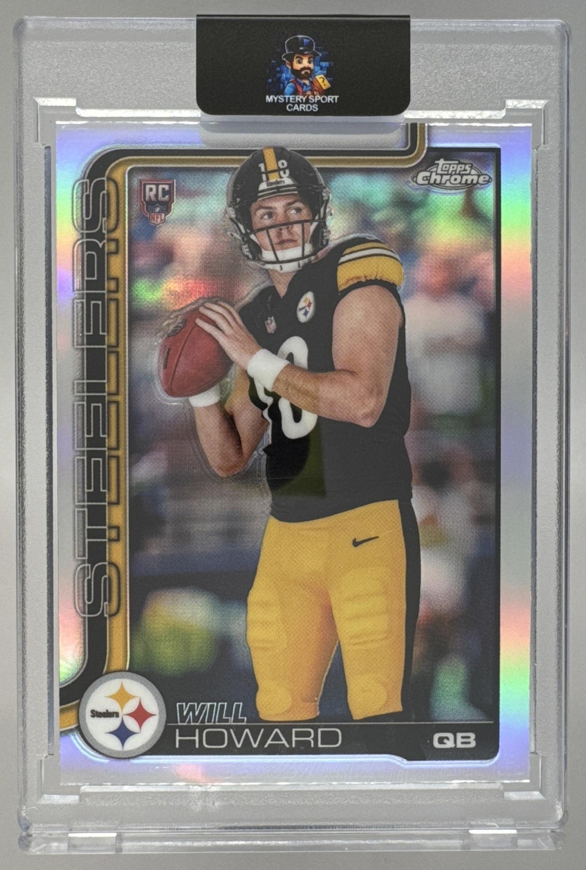 Card image for 2025 Topps Chrome Will Howard Rookie Refractor #321 RC Steelers
