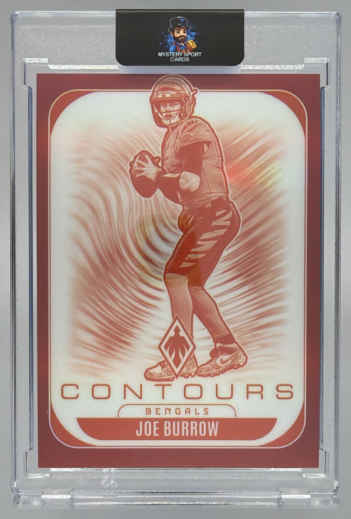 Card image for 2025 Panini Phoenix Joe Burrow Contours Pandora Silver /249 #7 Bengals