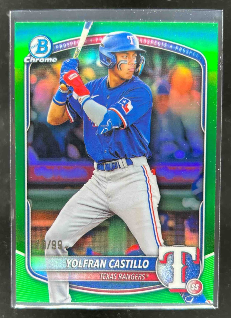 Card image for Yolfran Castillo 2025 Bowman Draft Chrome Green Refractor /99