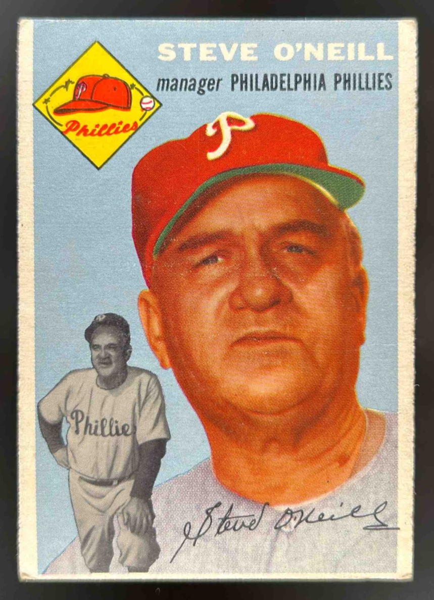 Card image for 1954 TOPPS BASEBALL STEVE O'NEILL #127 PHILADELPHIA PHILLIES