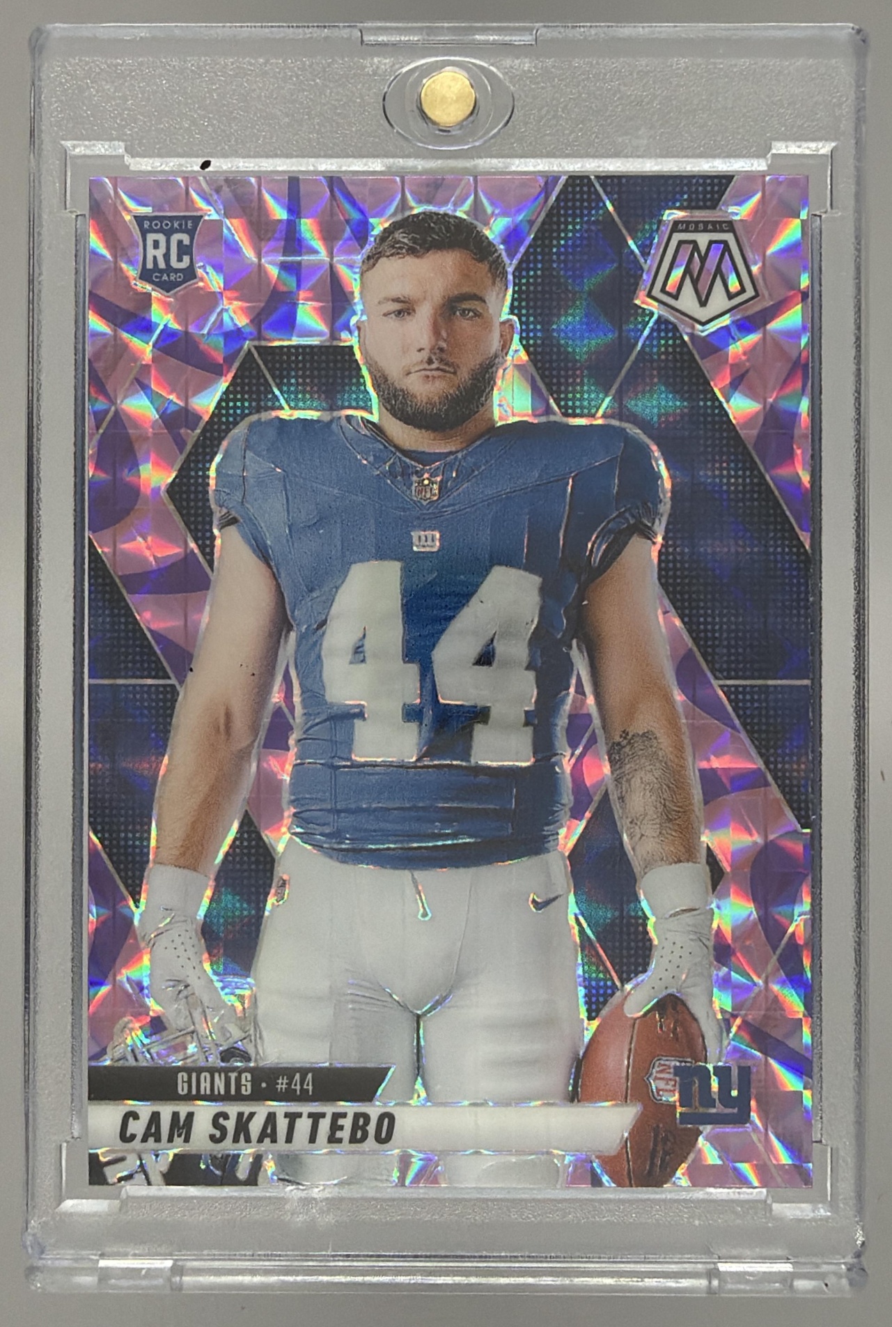 Card image for 2025 Panini Mosaic Cam Skattebo Rookie Variation Mosaic Prizm #271 RC Giants