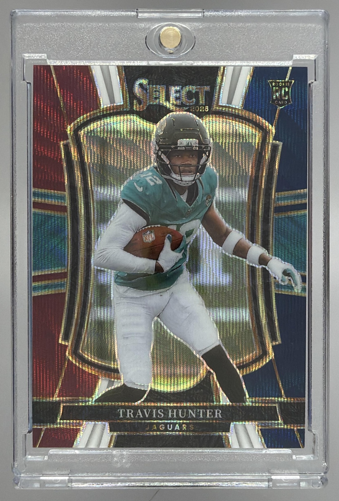 Card image for 2024 Panini Football Select Travis Hunter 2025 XRC #518 Jacksonville Jaguars