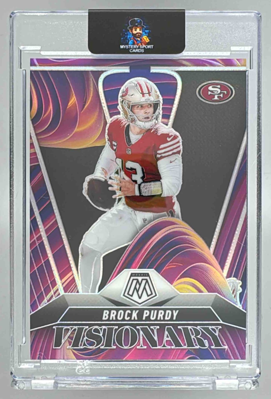 Card image for 2025 Panini Football Mosaic Brock Purdy Visionary #21 San Francisco 49ers