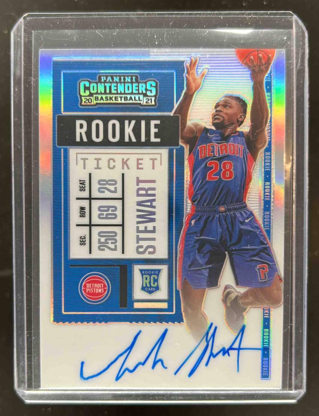 Card image for 2020-21 PANINI CONTENDERS ISAIAH STEWART #121B RC AUTO ROOKIE DETROIT PISTONS