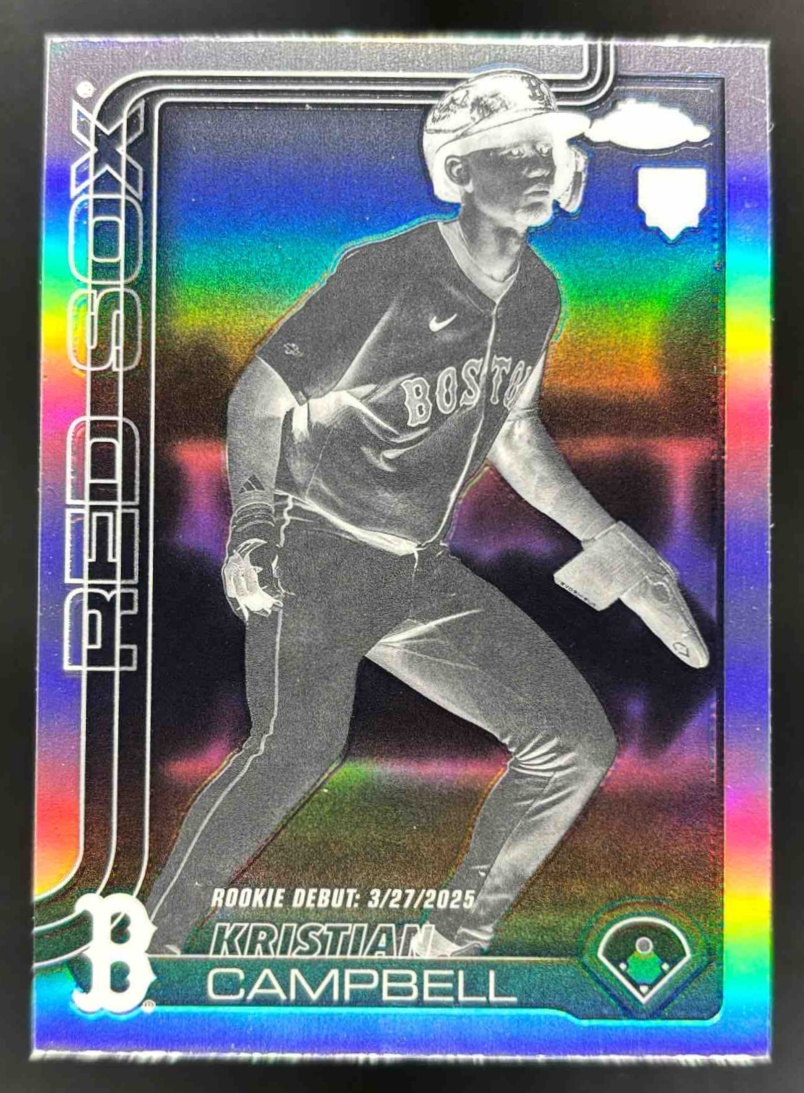 Card image for 2025 Topps Chrome Update Kristian Campbell Negative Refractor #USC188 RC Red Sox