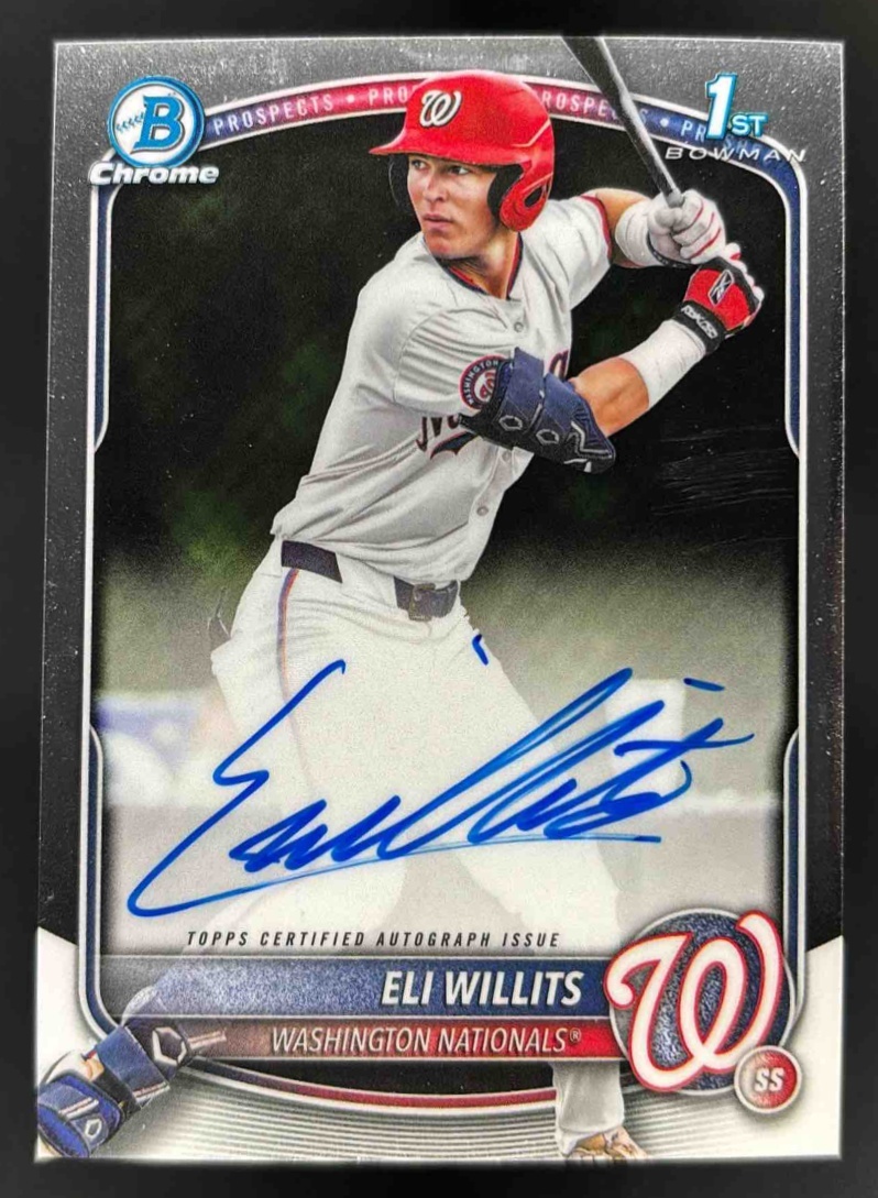 Card image for 2025 Bowman Draft Eli Willits Chrome Prospect Auto #CPA-EW Nationals