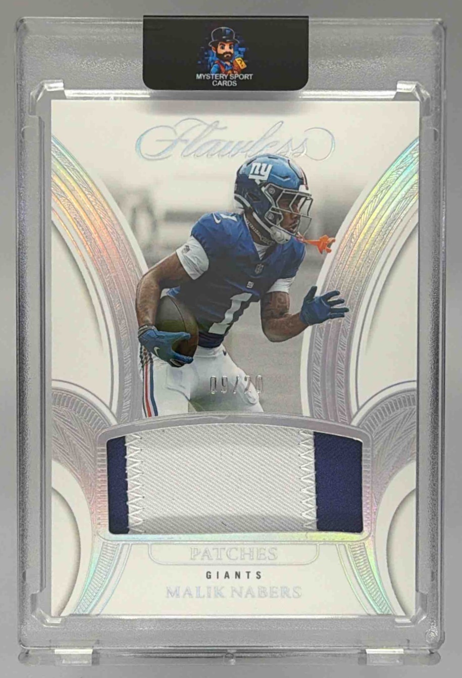 Card image for 2024 Panini Flawless Malik Nabers Rookie Patches Silver /20 #6 MEM RC Giants