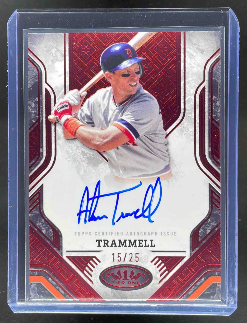 Card image for 2025 Topps Tier One Alan Trammell Prime Performers Auto Red Foil /20 #PPA-AT