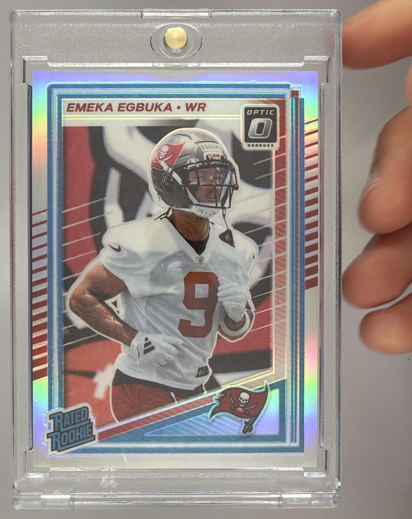 Card image for 2025 Panini Donruss Optic Emeka Egbuka Rated Rookie #265 Buccaneers