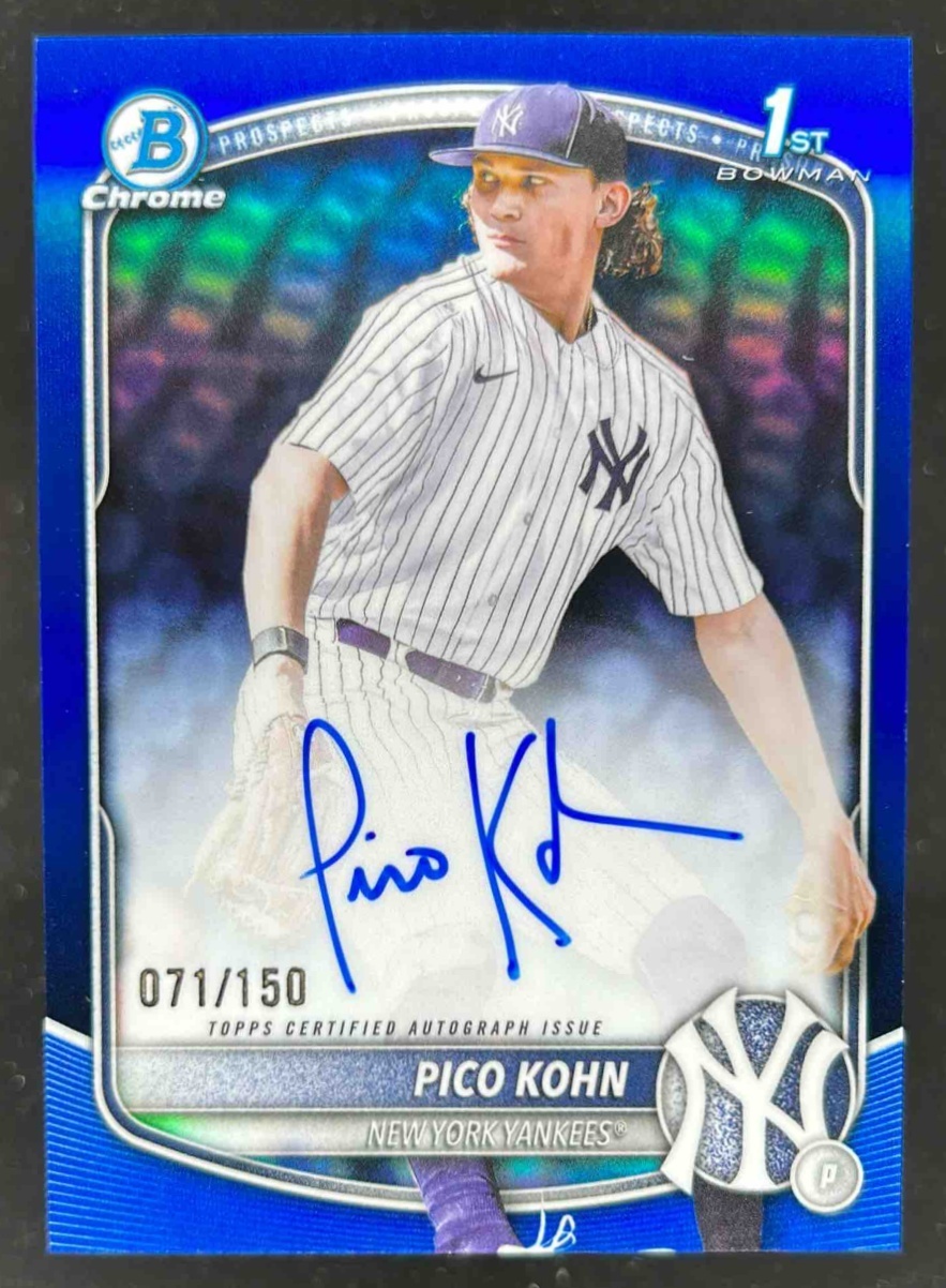 Card image for Pico Kohn 2025 Bowman Draft Chrome Prospect Auto Blue Refractor /150