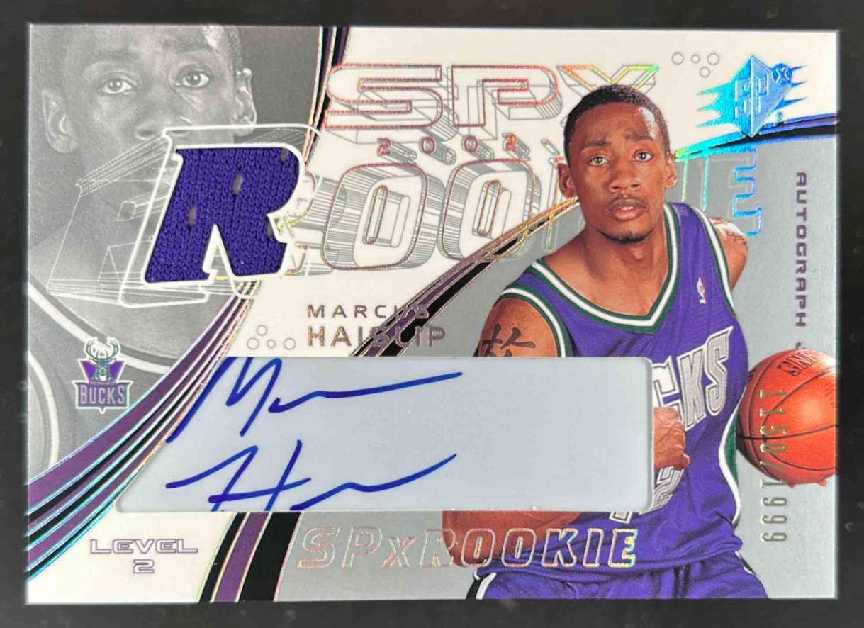 Card image for 2002-03 SPX MARCUS HAISLIP /1999 #121 MEM AUTO RC ROOKIE MILWAUKEE BUCKS