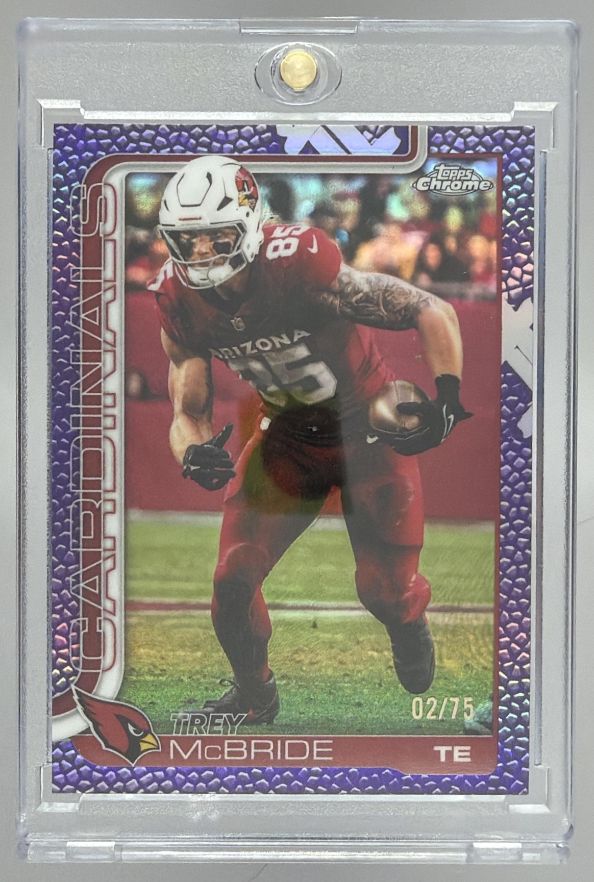 Card image for 2025 Topps Chrome Trey McBride Purple Lava Refractor /75 #4 Cardinals