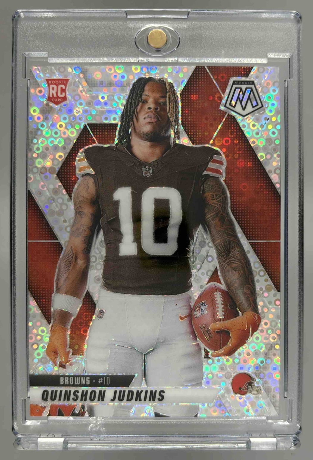 Card image for 2025 Panini Mosaic Quinshon Judkins Rookie Variation #276 RC Browns