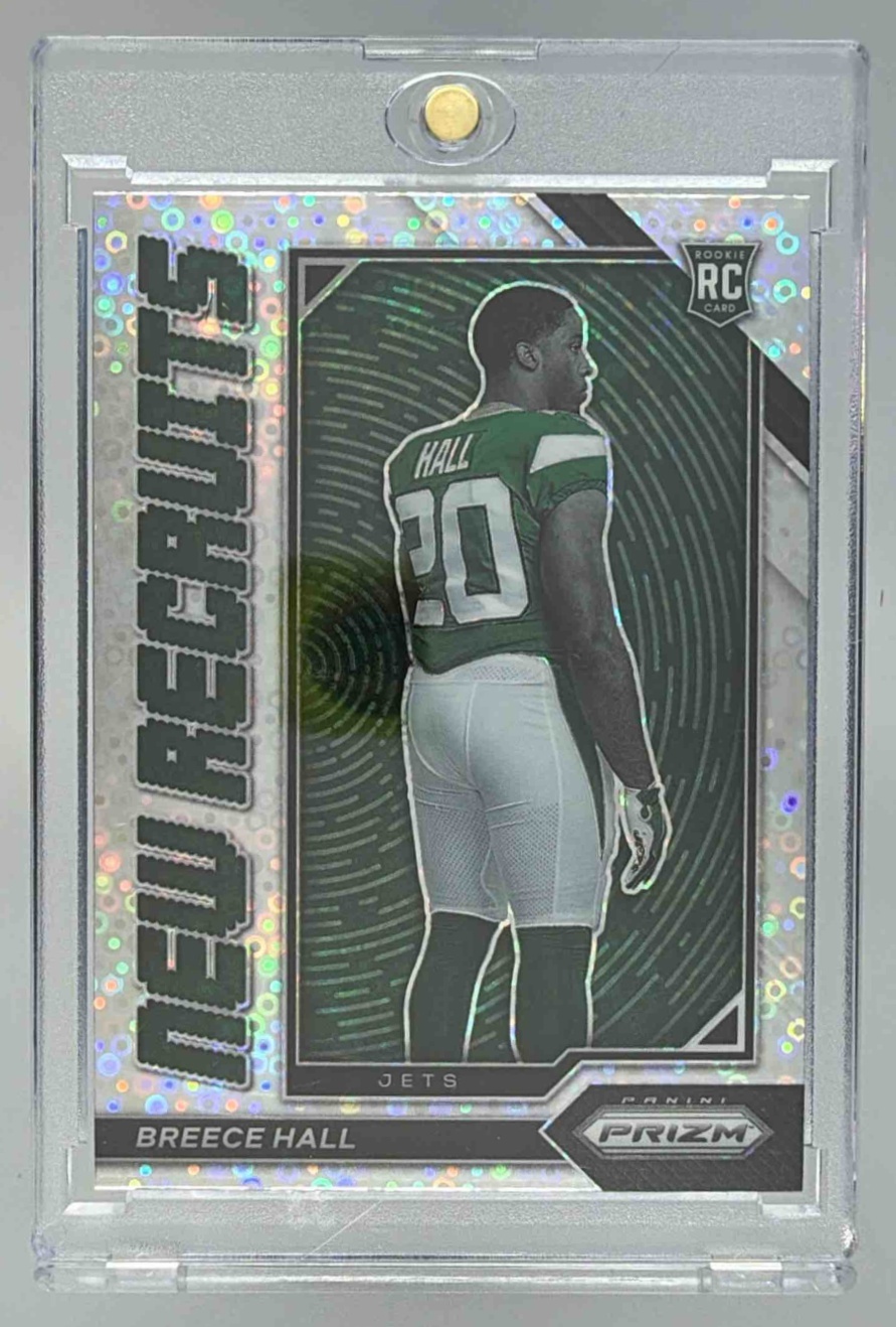 Card image for 2022 Panini Football Prizm Breece Hall New Recruits #NR-10 RC York Jets