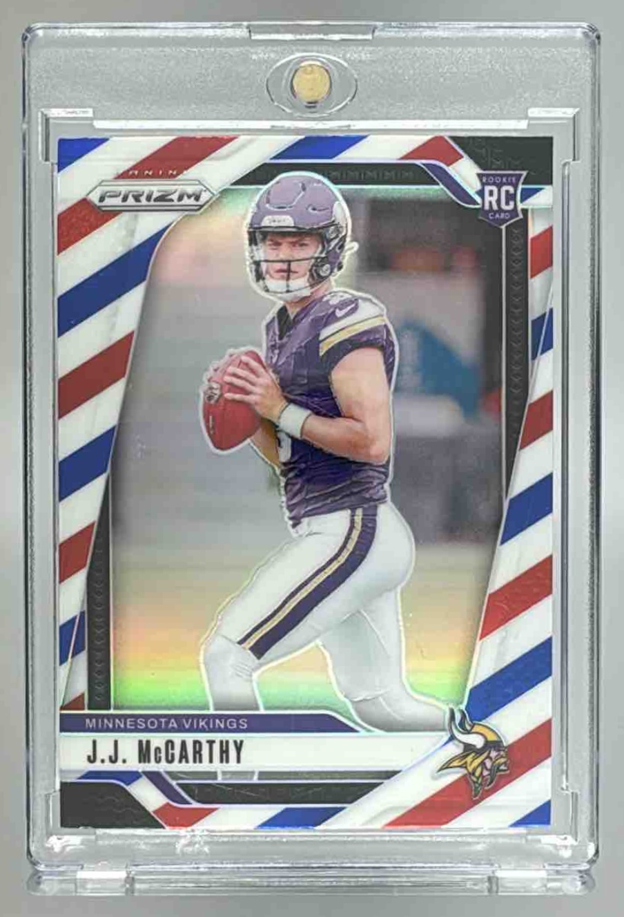 Card image for 2024 Panini Football Prizm J.J. McCarthy #400 RC Minnesota Vikings