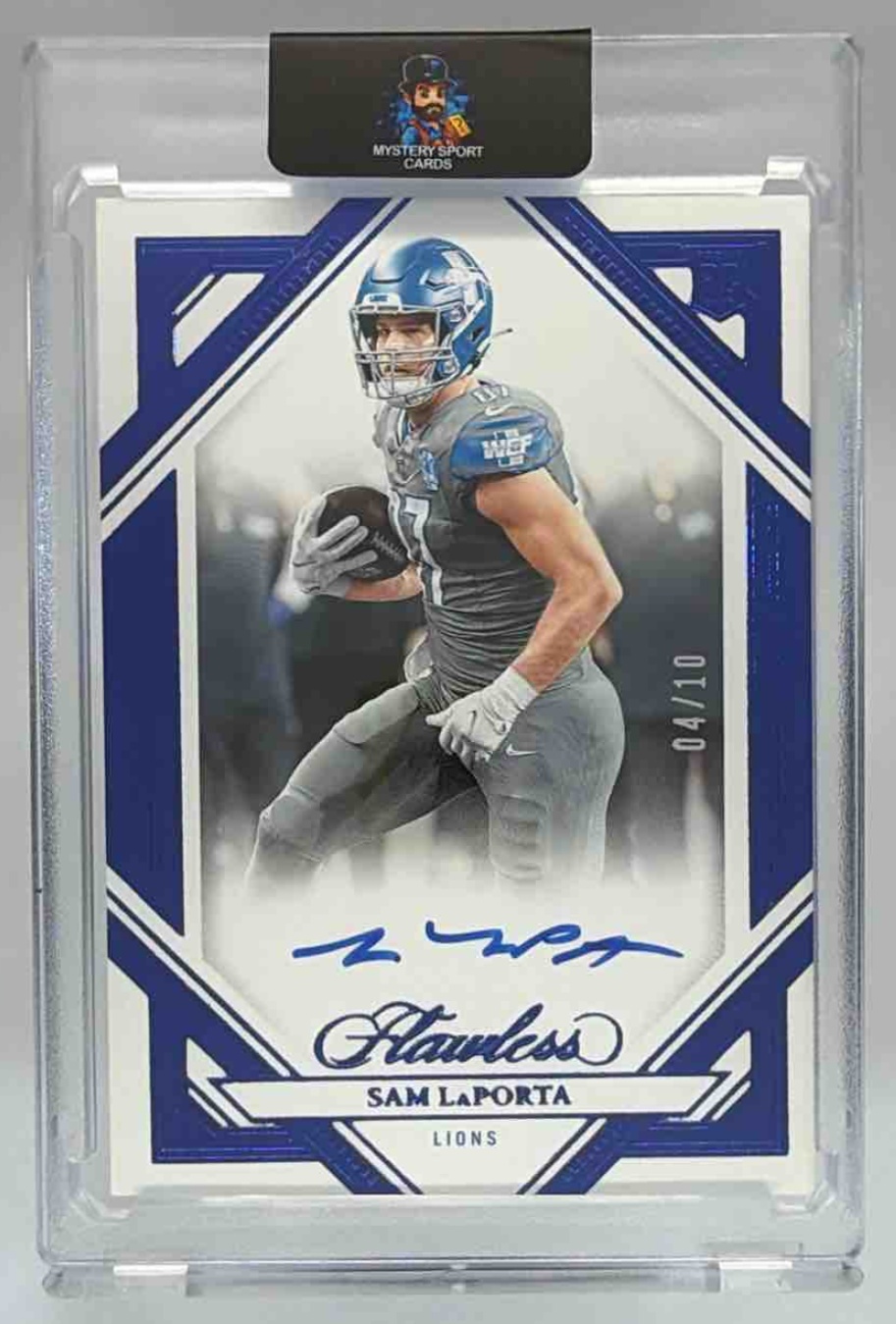 Card image for 2023 Panini Flawless Sam LaPorta Rookie Frame Signatures Sapphire /10 #RFS-SLA Auto Lions