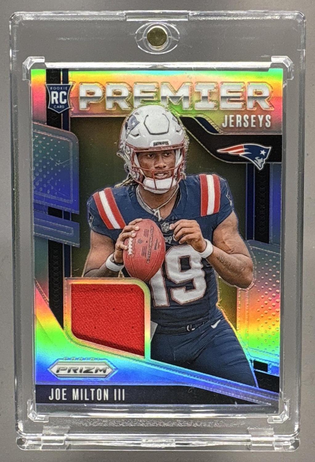 2024 PANINI PRIZM JOE MILTON III #PJ-JMN PREMIER JERSEYS PATCH RC PATRIOTS