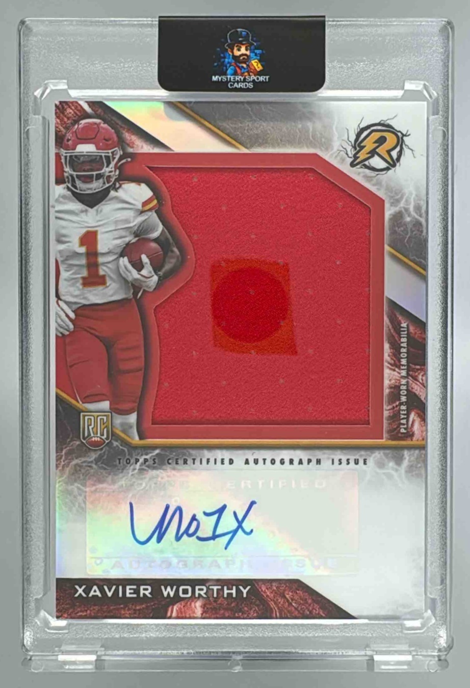 Card image for 2024 Topps Resurgence Xavier Worthy Rookie Patch Auto #RPA-XW MEM RC Chiefs