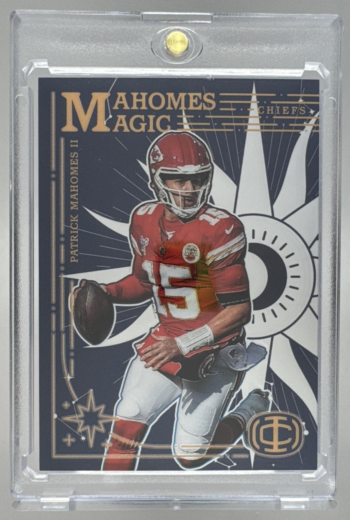 Card image for 2025 Panini Authentically Mahomes Patrick II Magic #MM-3 Chiefs