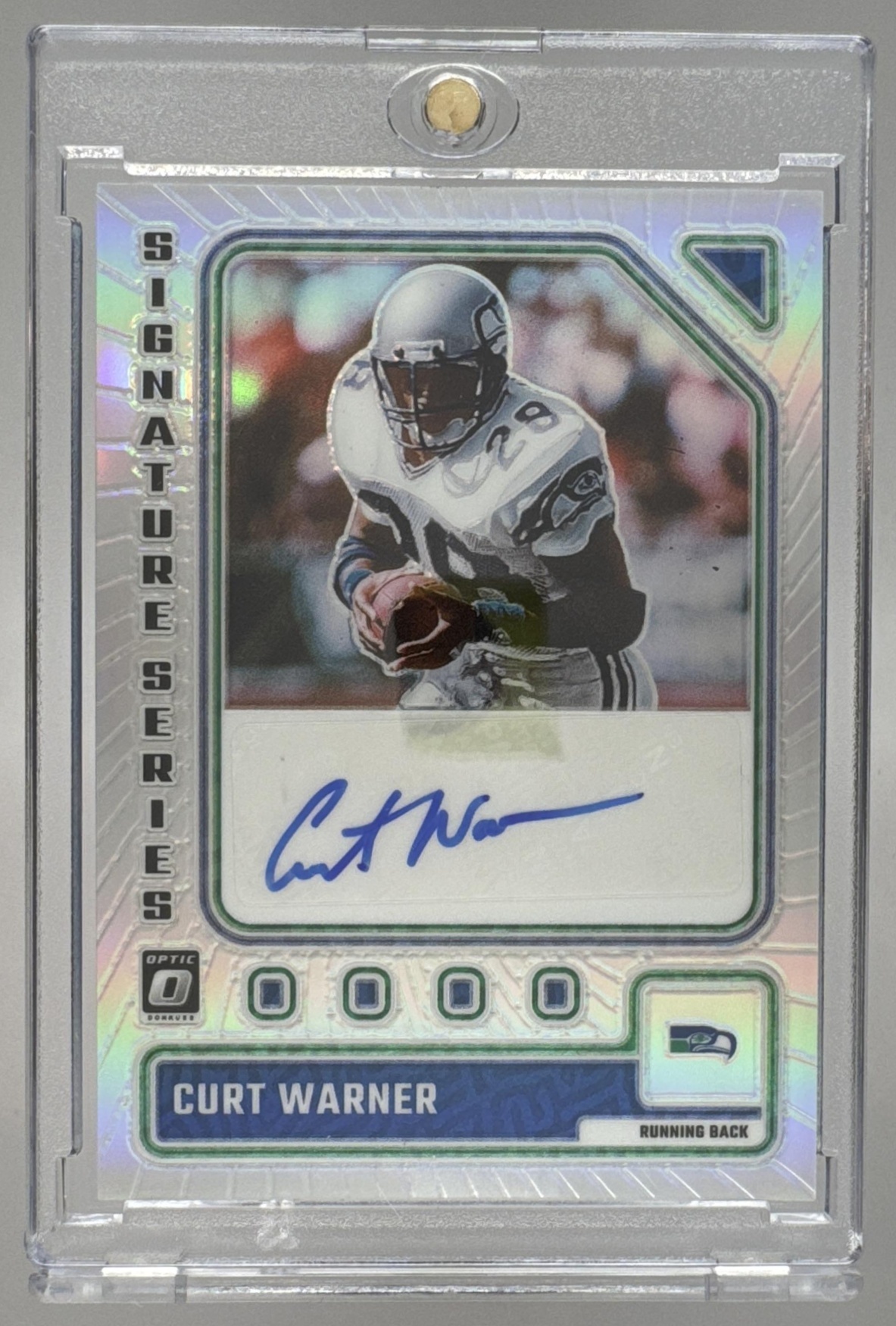 Card image for 2023 Panini Donruss Optic Curt Warner Signature Series #SS-CW Auto Seahawks