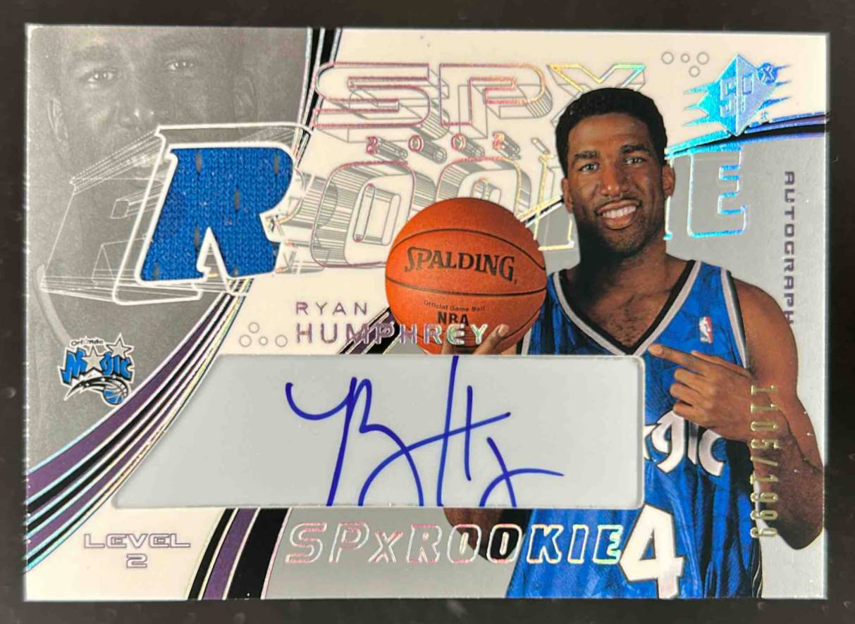 Card image for 2002-03 SPX RYAN HUMPHREY /1999 #117 MEM AUTO RC ROOKIE ORLANDO MAGIC