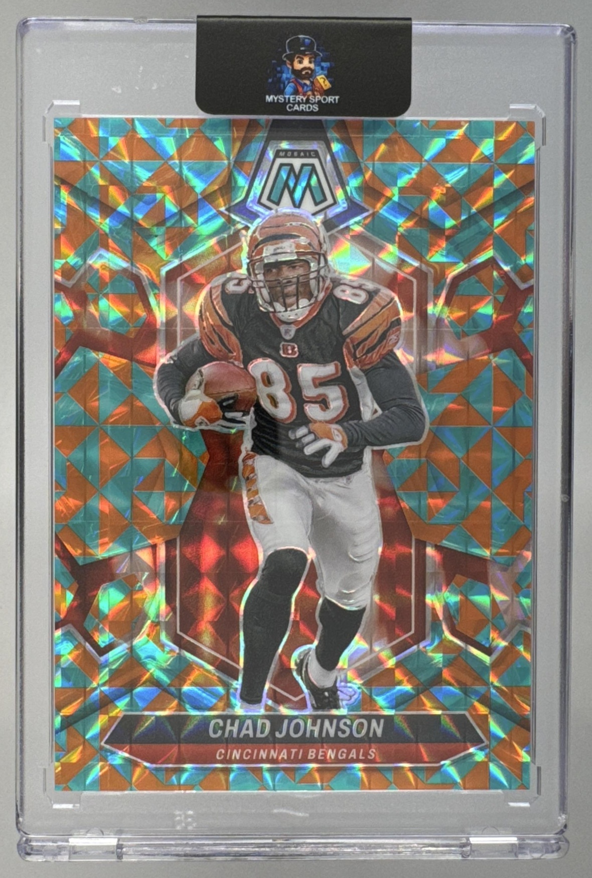 Card image for 2024 Panini Mosaic Chad Johnson Tessellation Prizm /15 #228 Bengals