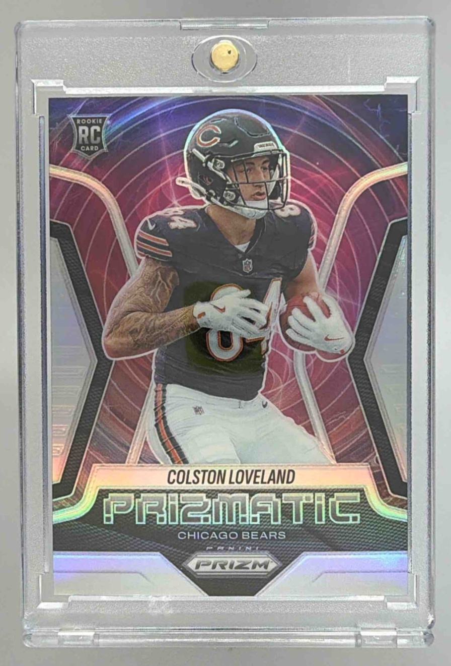 Card image for 2025 Panini Prizm Colston Loveland Prizmatic Silver #20 RC Bears