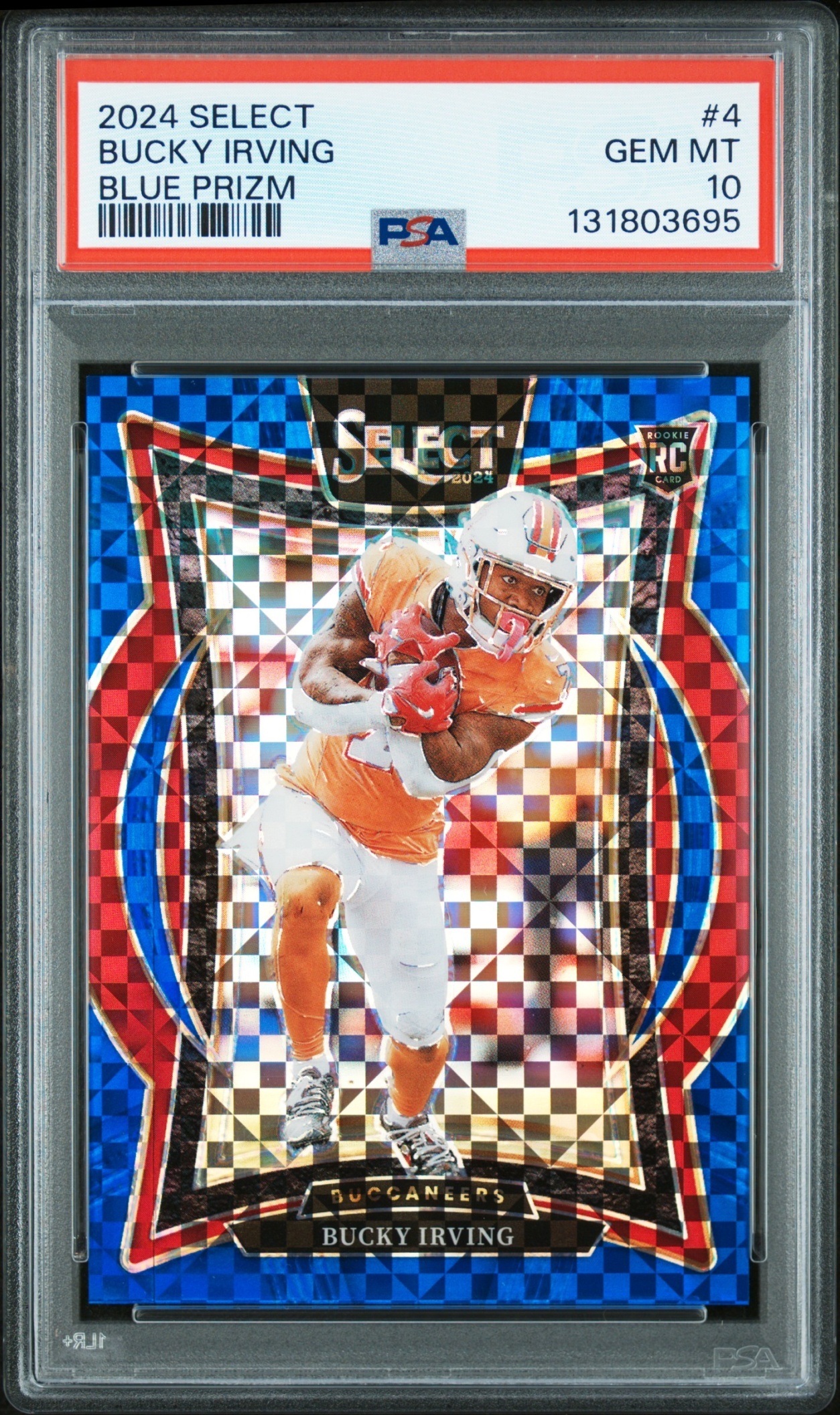 Card image for 2024 Panini Select Bucky Irving Concourse Blue Prizm /249 #4 RC Buccaneers