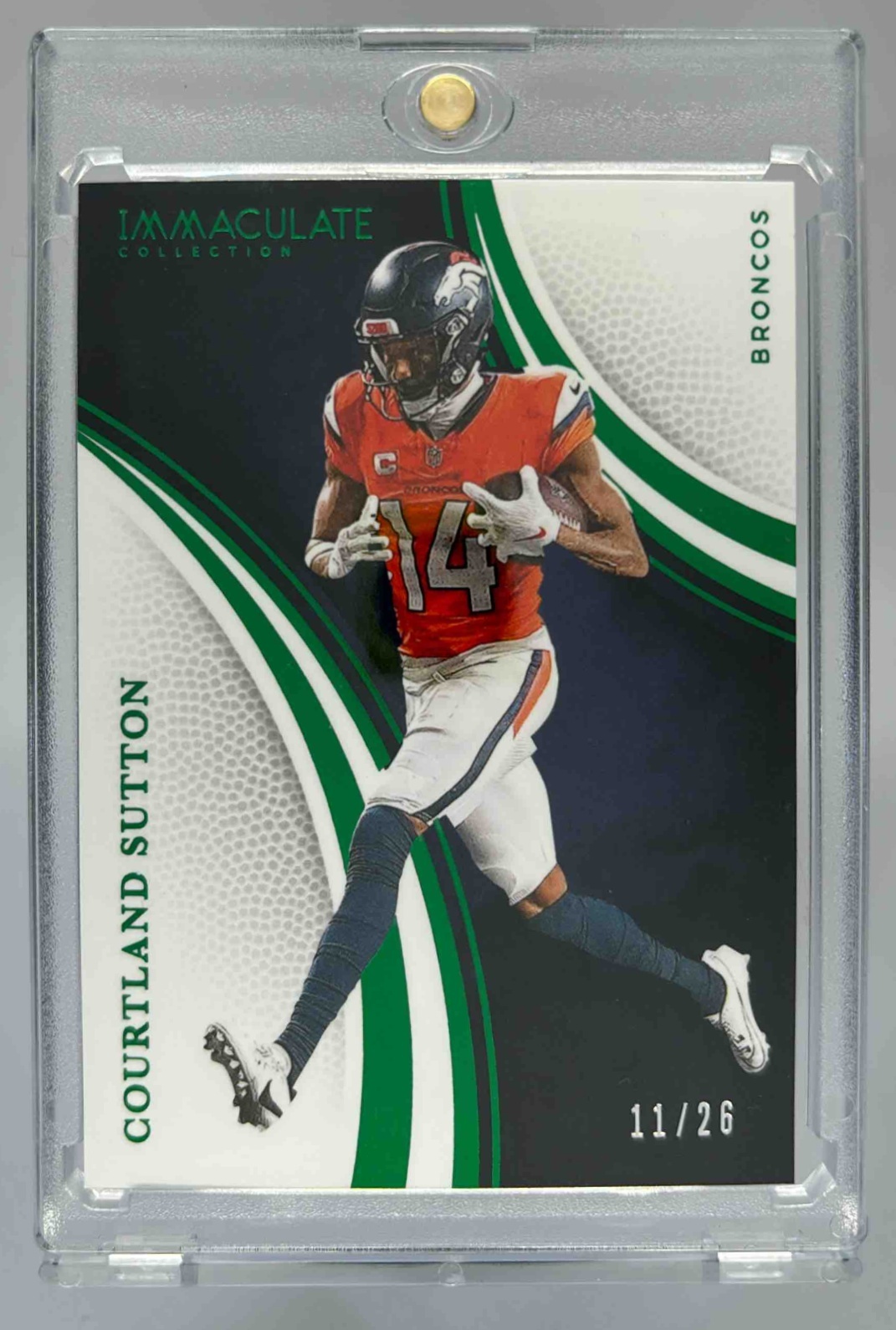 Card image for 2025 Panini Immaculate Collection Courtland Sutton Emerald /26 #9 Broncos