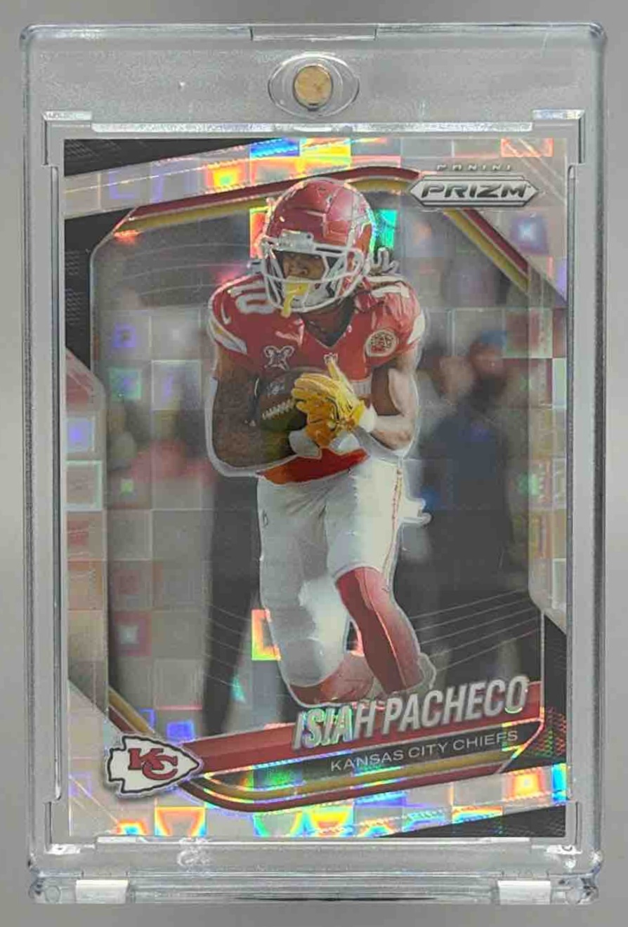 Card image for 2025 Panini Football Prizm Isiah Pacheco Pandora /400 #126 Kansas City Chiefs