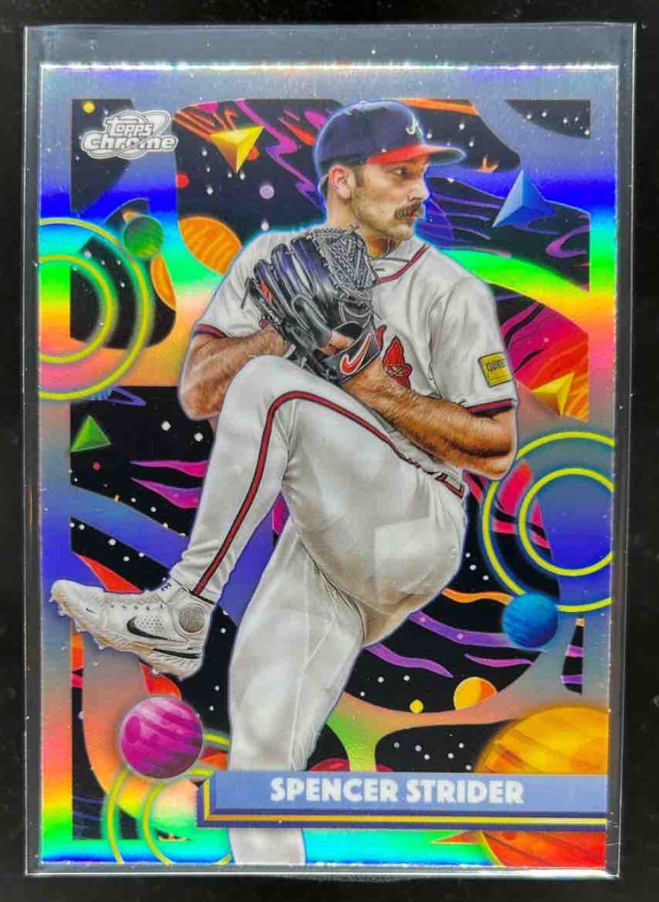 Card image for Spencer Strider 2025 Topps Baseball Cosmic Chrome Refractor Atlanta Braves