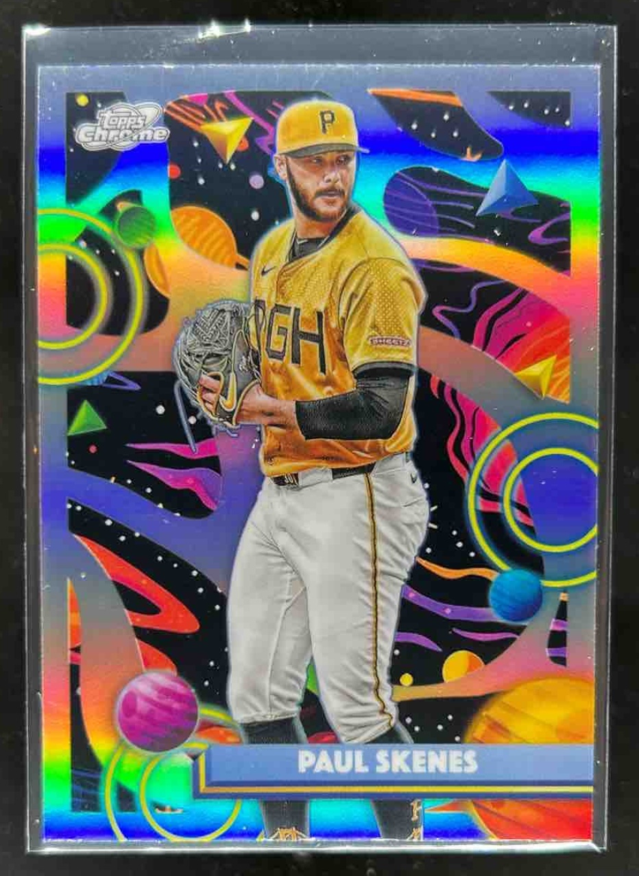 Card image for Paul Skenes 2025 Topps Baseball Cosmic Chrome Refractor Pittsburgh Pirates