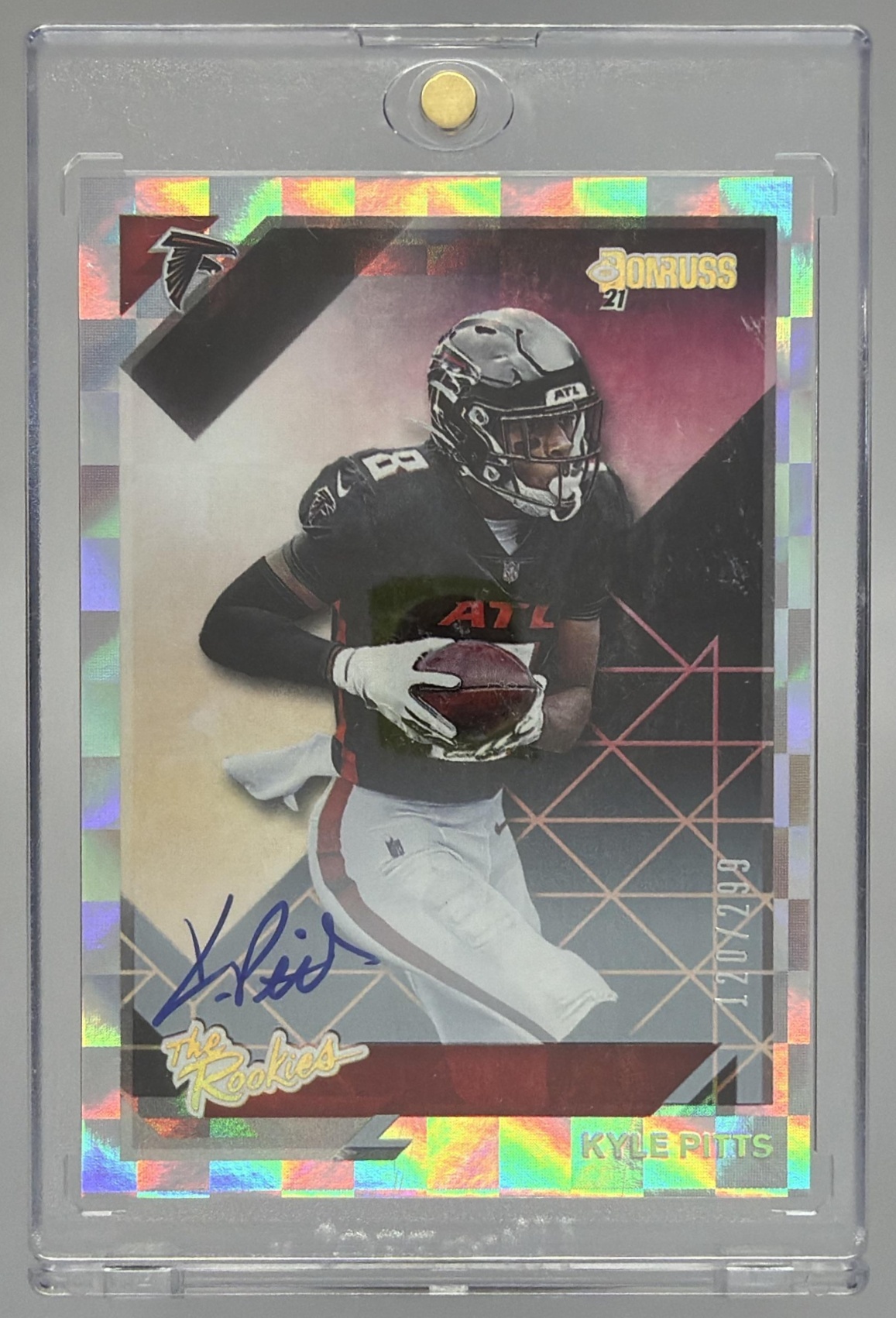 Card image for 2021 Panini Donruss Kyle Pitts The Rookies Auto /299 #TR-KPI RC Falcons