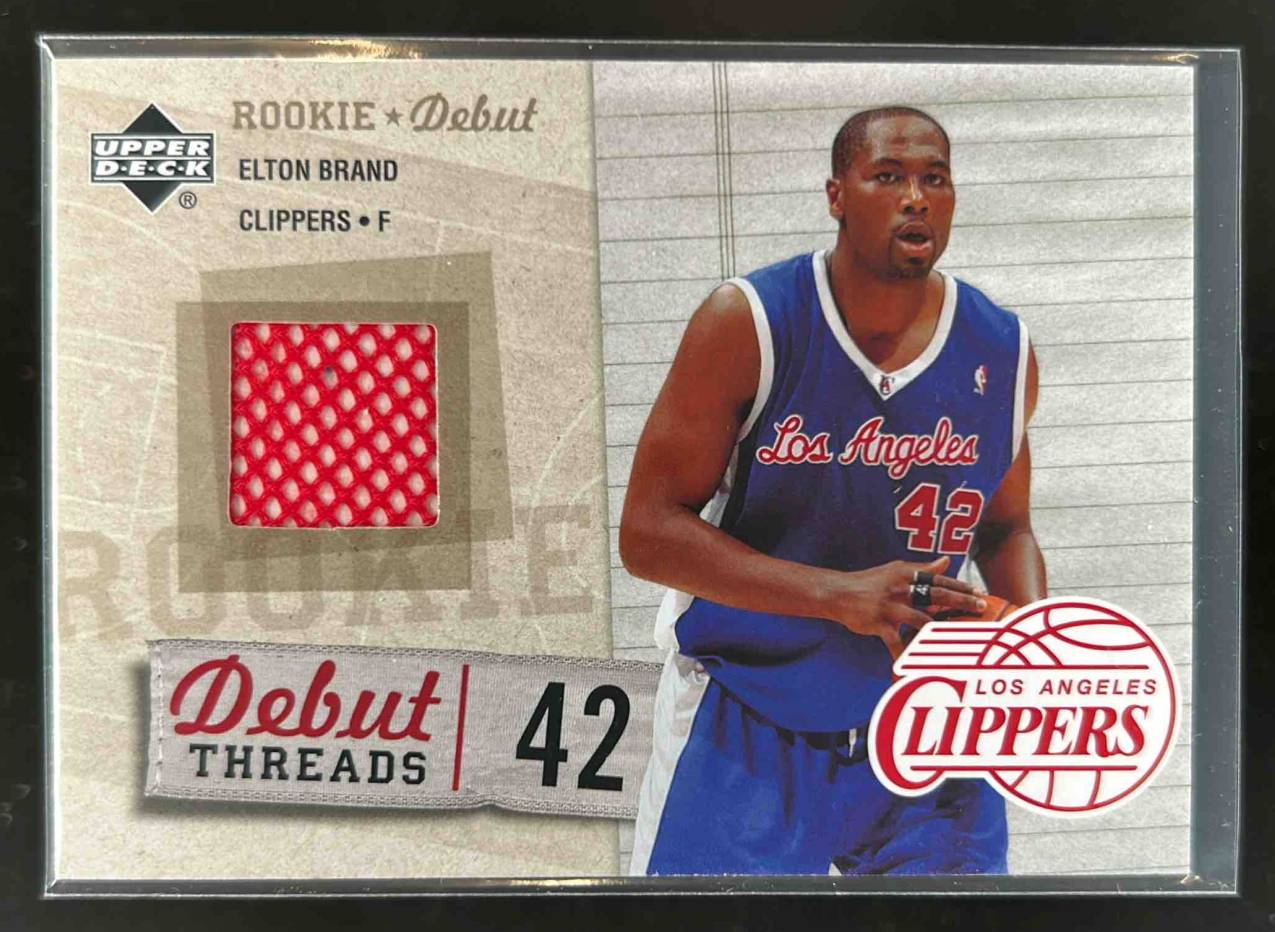 Card image for 2005-06 UPPER DECK ROOKIE DEBUT ELTON BRAND THREADS #DT-EB LOS ANGELES CLIPPERS
