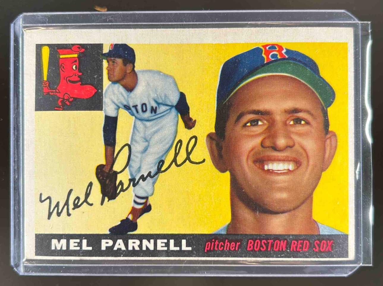 Card image for 1955 TOPPS BASEBALL MEL PARNELL #140 BOSTON RED SOX