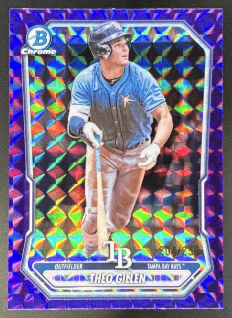 Card image for 2026 Bowman Theo Gillen Chrome Prospects Purple Geometric Refractor /250