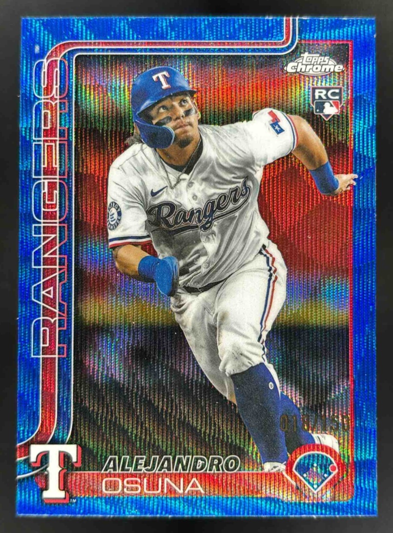 Card image for 2025 Topps Chrome Update Alejandro Osuna Blue Wave Refractor /150 RC