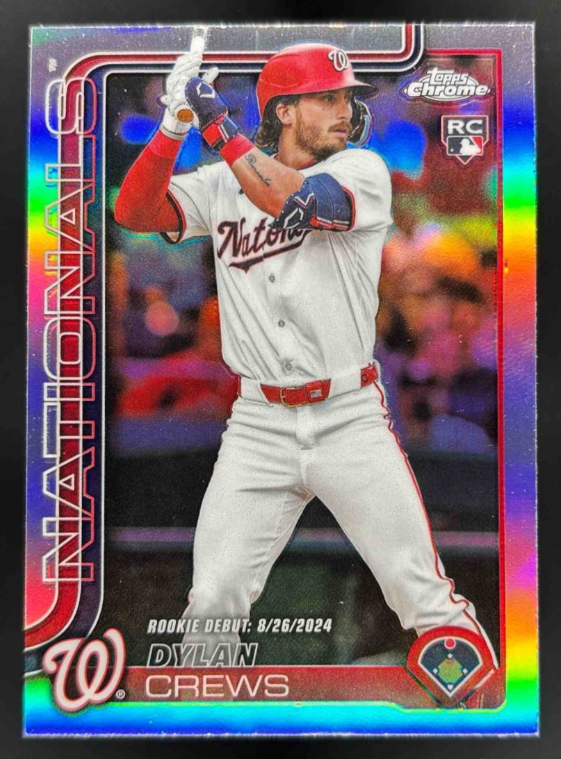 Card image for 2025 Topps Chrome Update Dylan Crews Refractor #USC190 RC Nationals