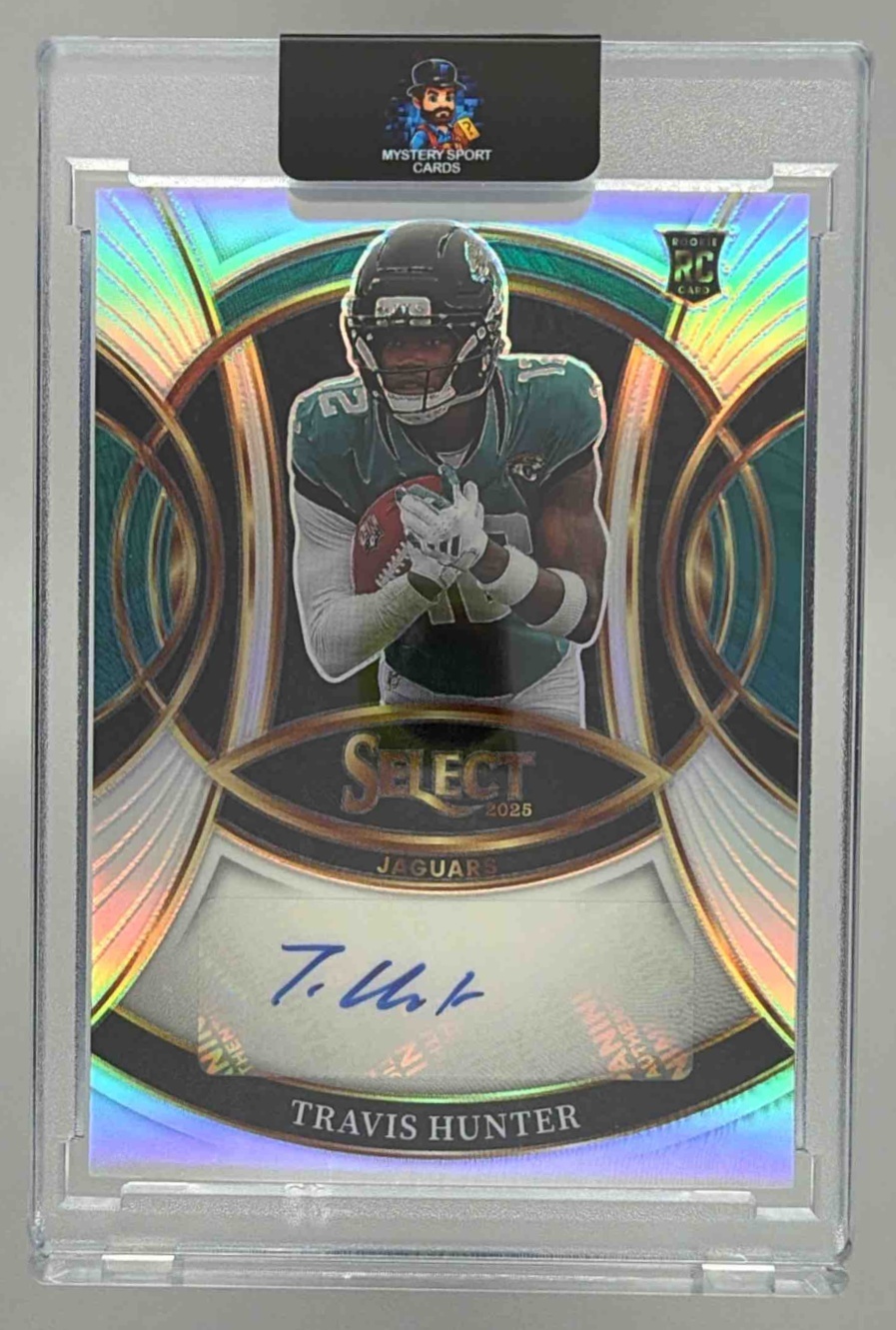 Card image for 2025 Panini Select Travis Hunter Rookie Signatures #RSI-THR RC Auto Jaguars