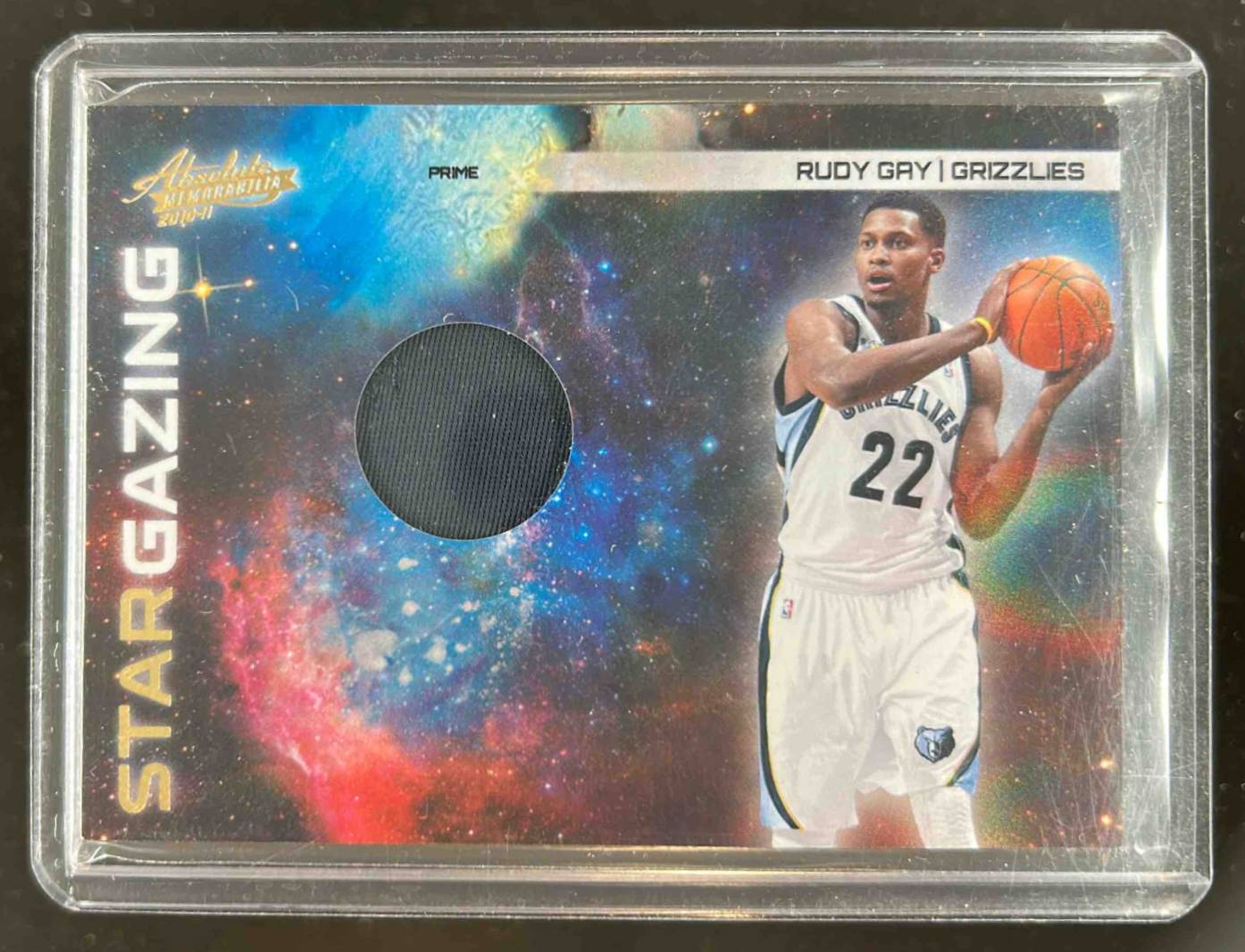 Card image for 2010-11 Panini Absolute Memorabilia Rudy Gay Star Gazing Materials Prime 9 /10 #18 MEM