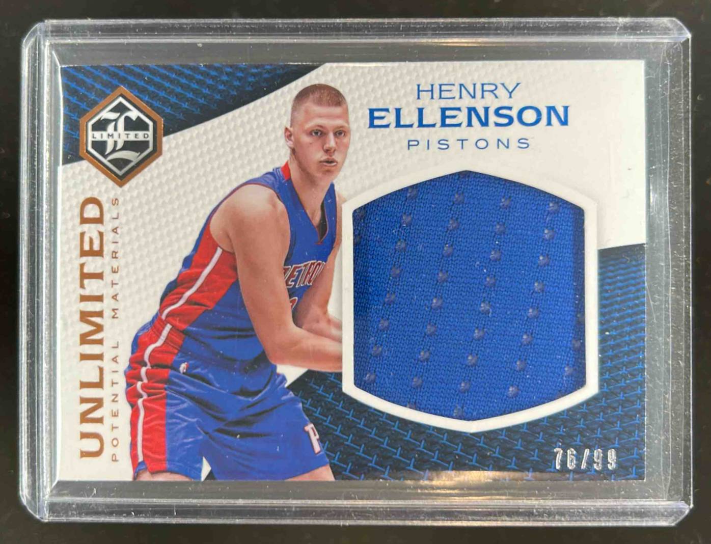 Card image for 2016-17 Panini Limited Henry Ellenson Unlimited Potential Materials 76 /99 #13 RC