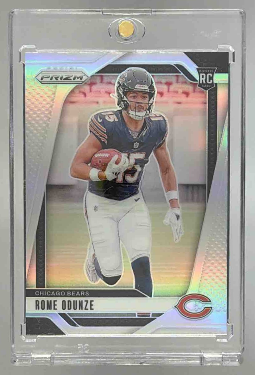 Card image for 2024 Panini Football Prizm Rome Odunze Silver #385 RC Chicago Bears