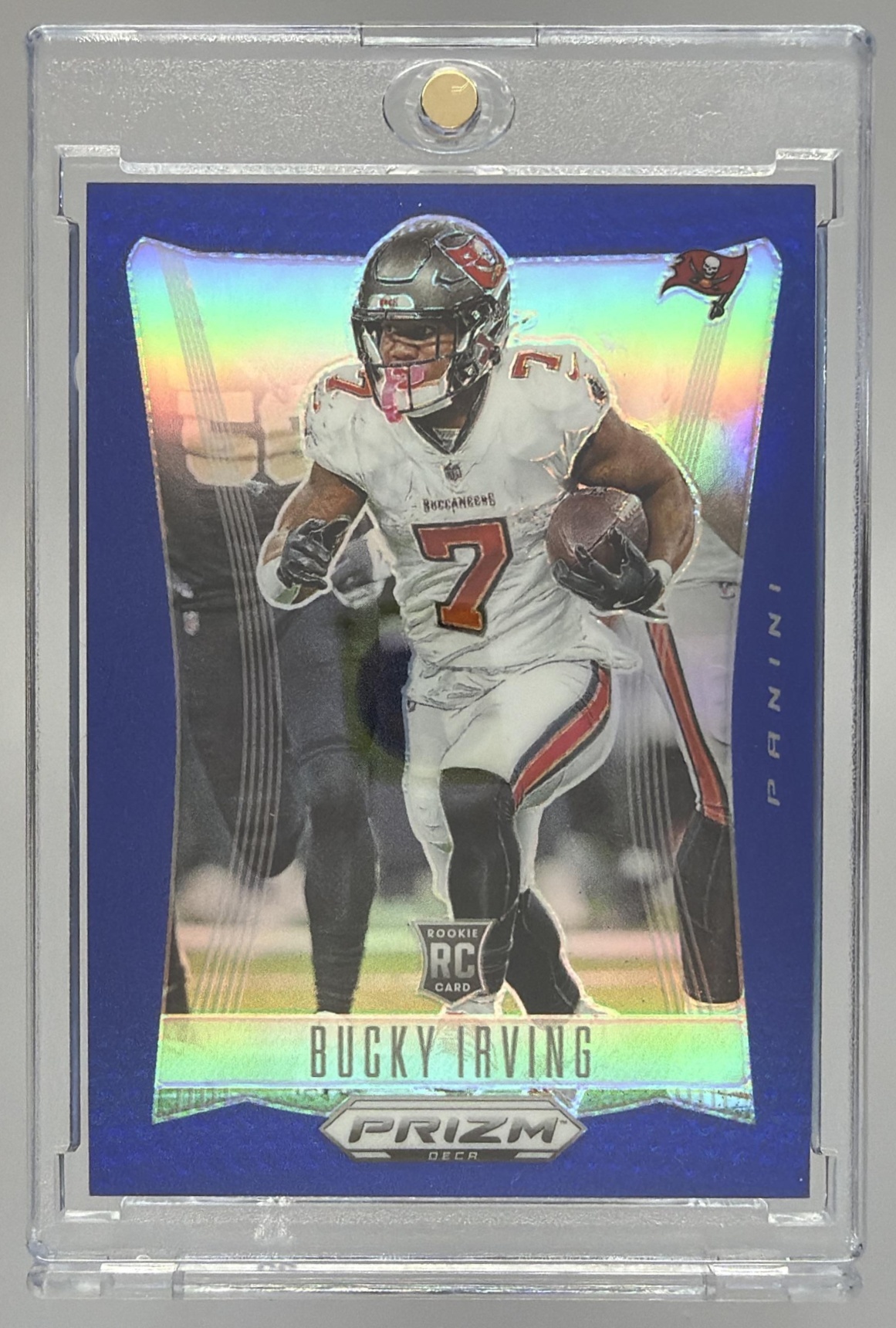 Card image for 2024 Panini Prizm Deca Bucky Irving Gold /10 #276 RC Buccaneers