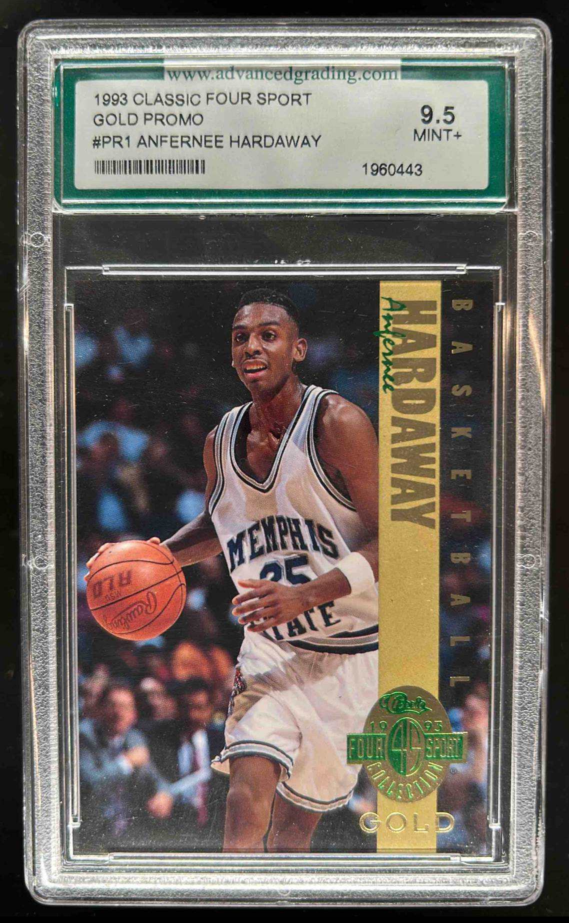 Card image for 1993 FOUR SPORT ANFERNEE HARDAWAY #PR1 GOLD /3900 AGS 9.5